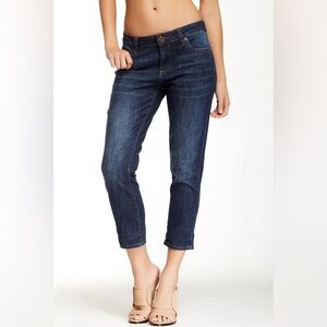 Kut from the Kloth Petite Bardot Cropped Skinny Boyfriend Jeans | Size 8